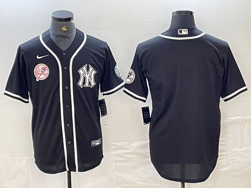 Men New York Yankees Blank Black Second generation joint name Nike 2024 MLB Jersey style 3